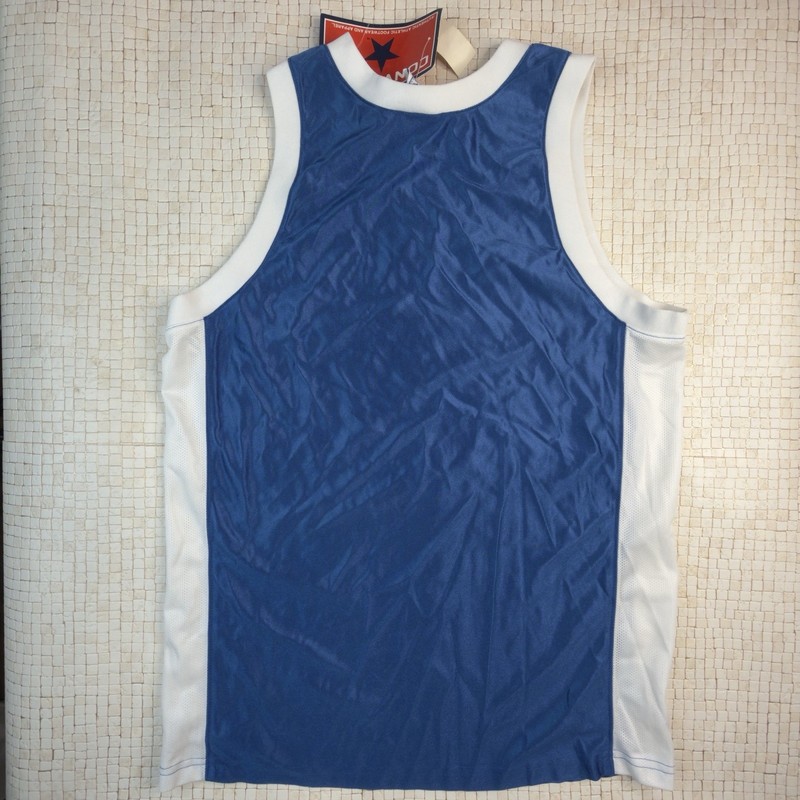 VTG 90s Converse All Star Basketball Jersey Medium Blue NWT Made In USA gallery