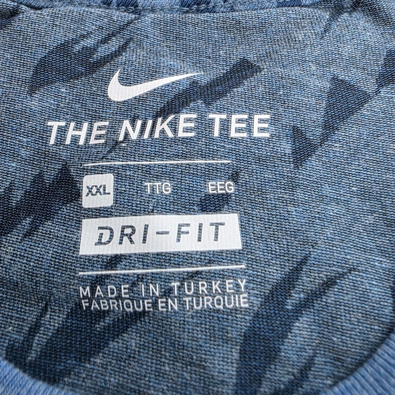 NEW Nike Men's Dri-FIT Shirt With All-Over Print Design Size 2XL Blue #1130 gallery
