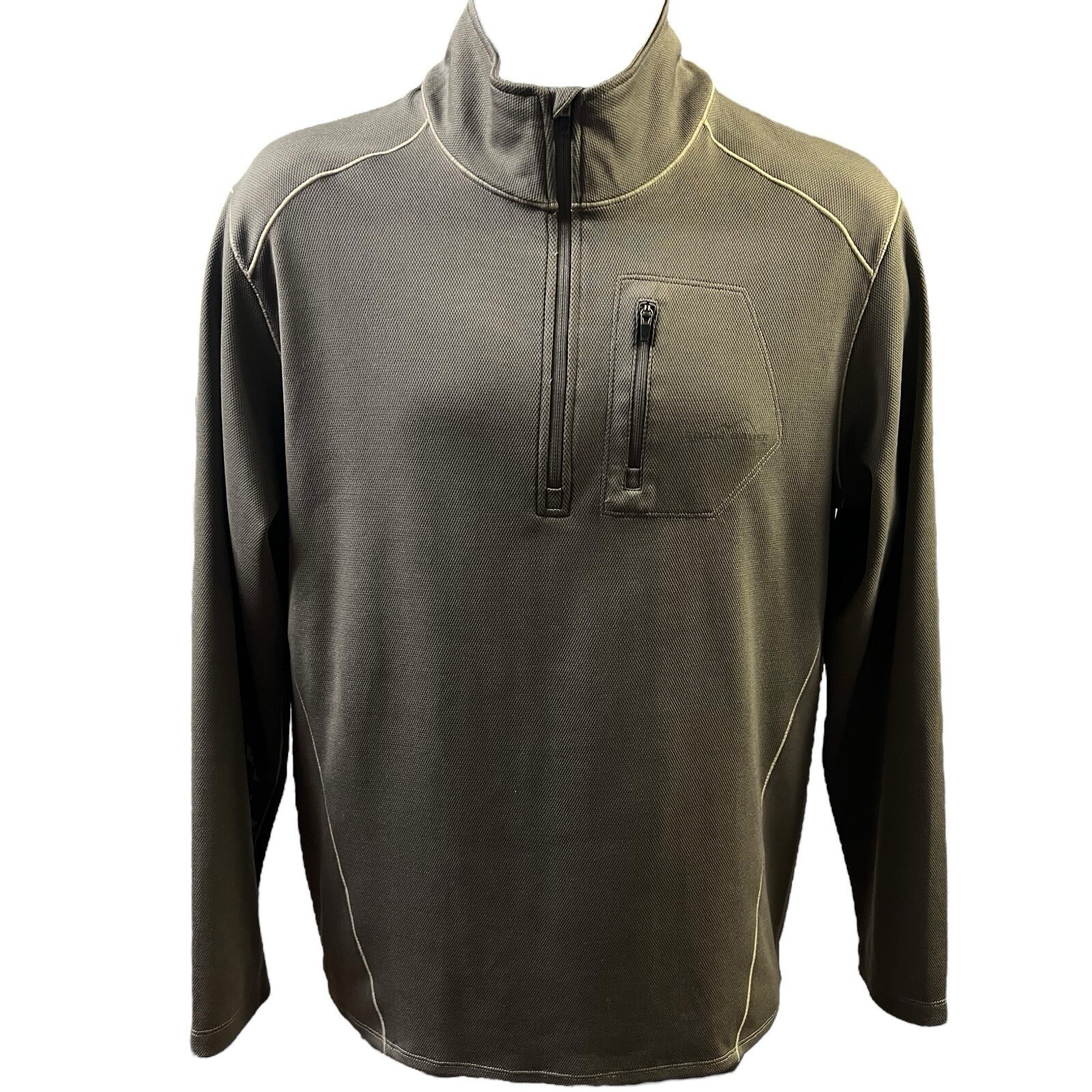 Eddie Bauer Sport Quarter Zip Pullover Dark Grey Active Fit Outdoor Performance gallery