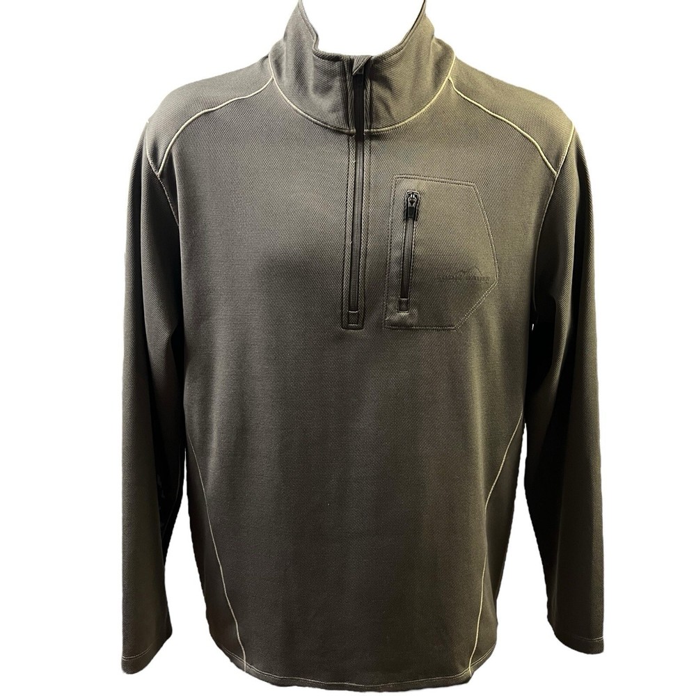 Eddie Bauer Sport Quarter Zip Pullover Dark Grey Active Fit Outdoor Performance