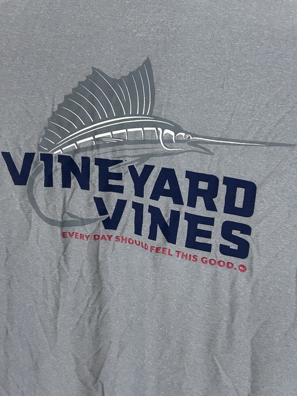 Vineyard Vines Performance Men's Gray Long Sleeve Crew Neck Stretch Tee Medium gallery