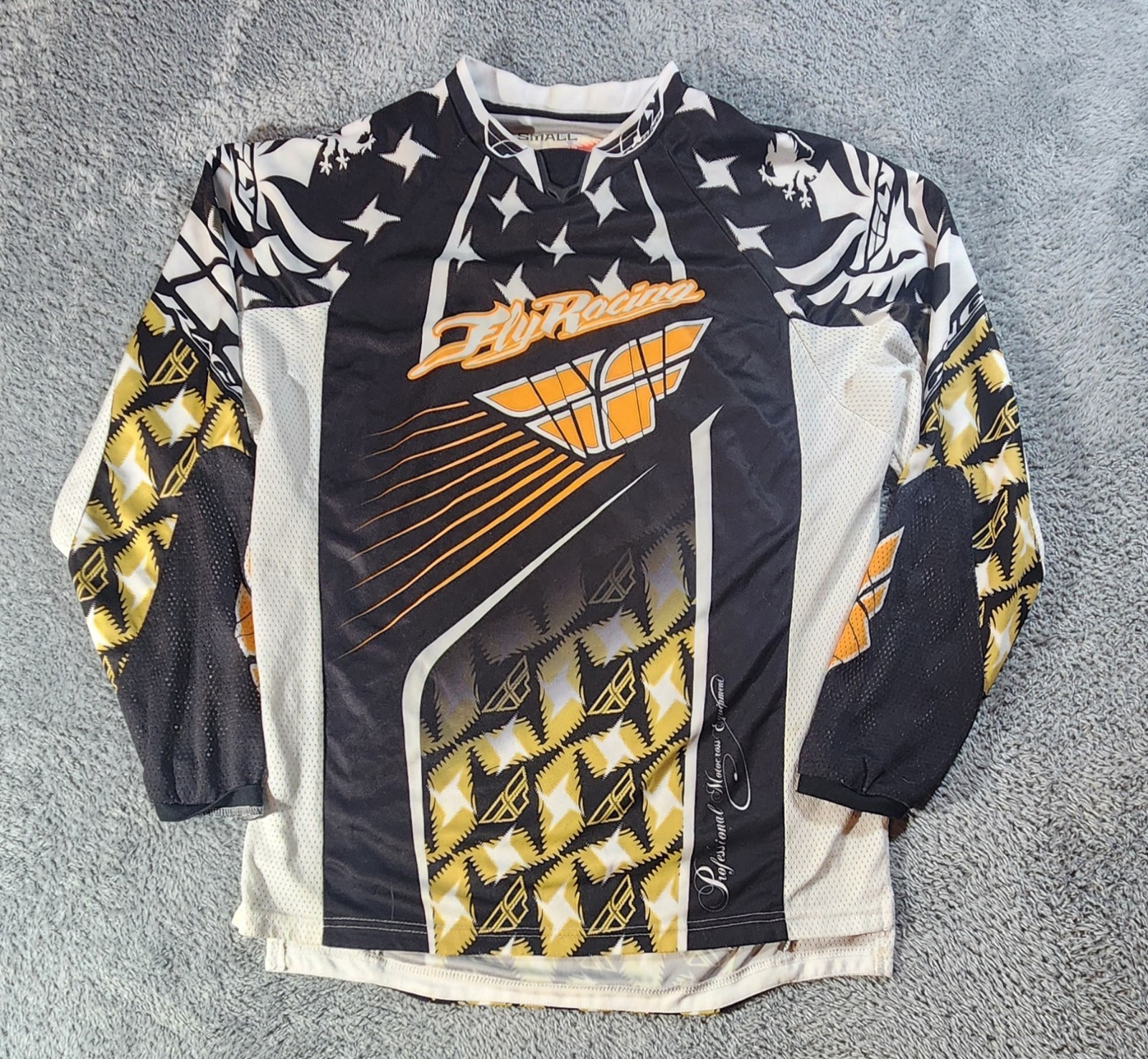 Fly Racing Men's Kinetic Motorcross Jersey Shirt Size Small Black Yellow gallery