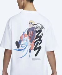 Men’s Size 2XL Air Jordan x Zion Williamson x Naruto White T Shirt Anime READ