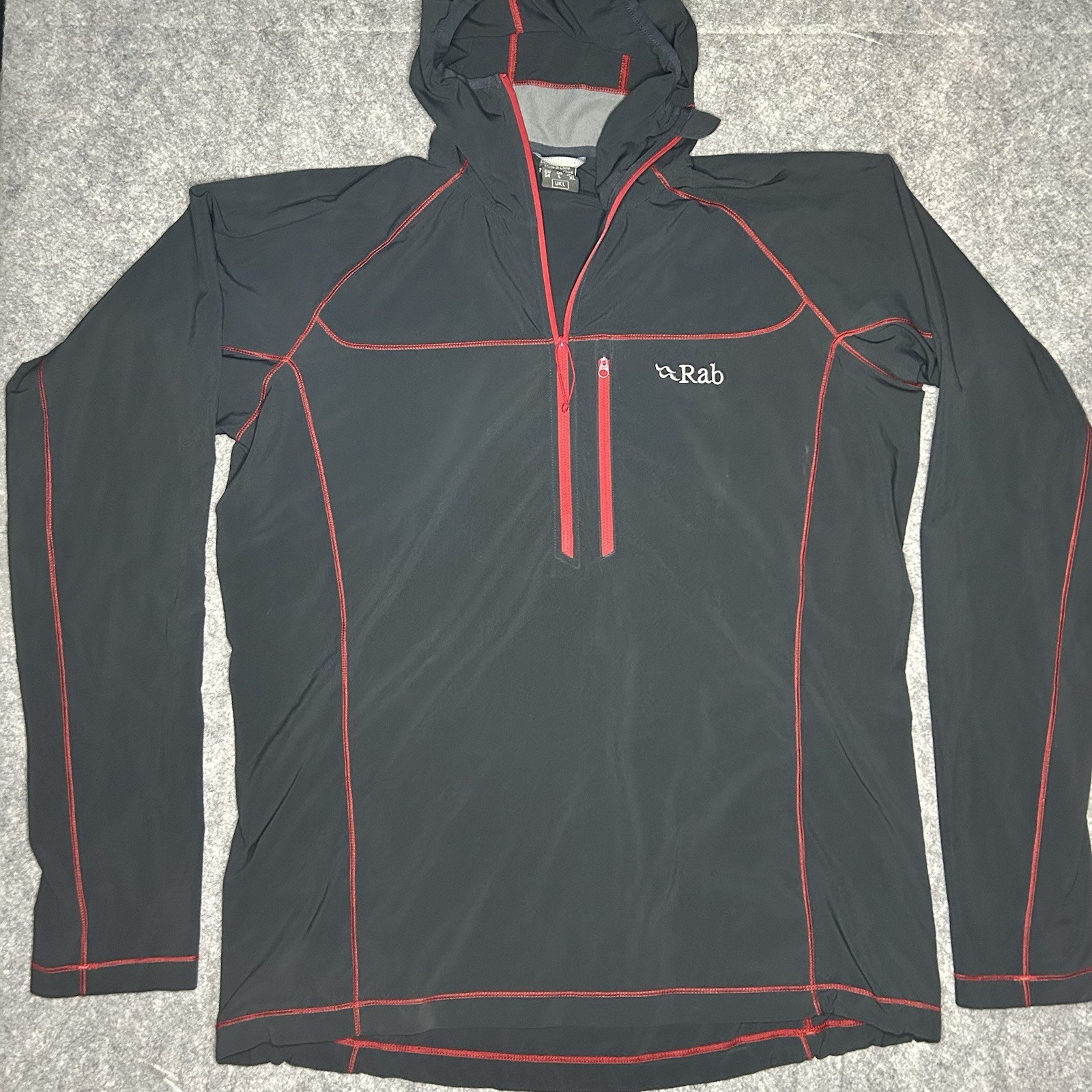 Rab Mens Boreas Pull-On Base Layer Half Zip Hooded Jacket Hoodie Large Dark Grey gallery