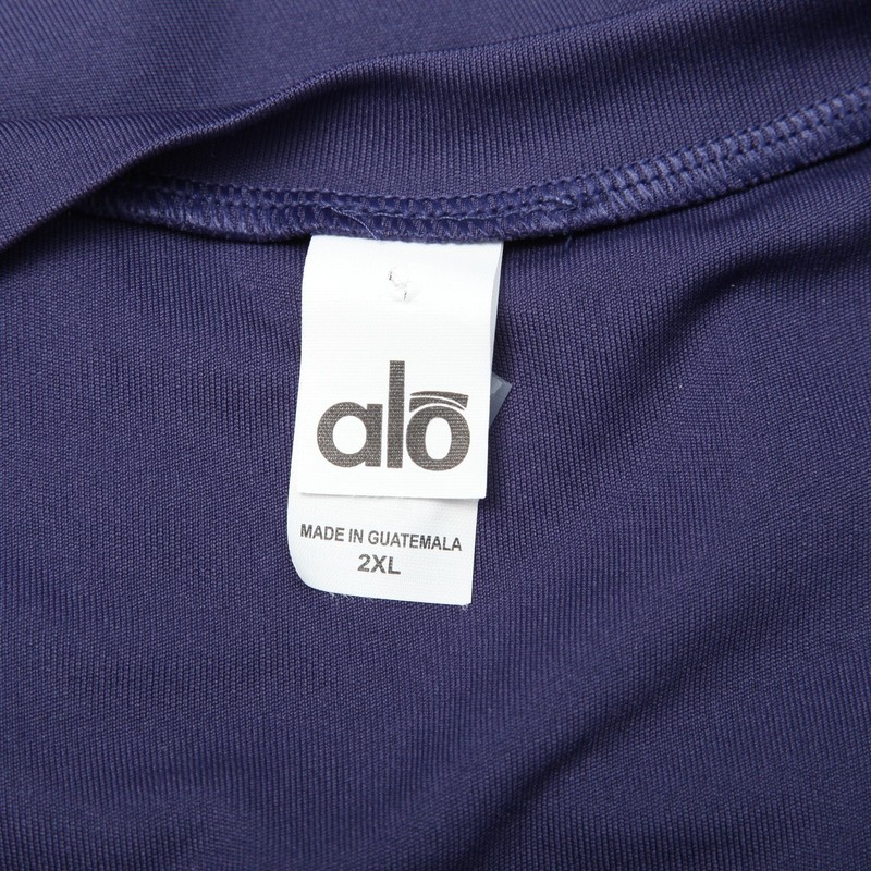 Alo Yoga Shirt Mens 2XL Purple Performance Short Sleeve Crewneck Athletic Raglan gallery