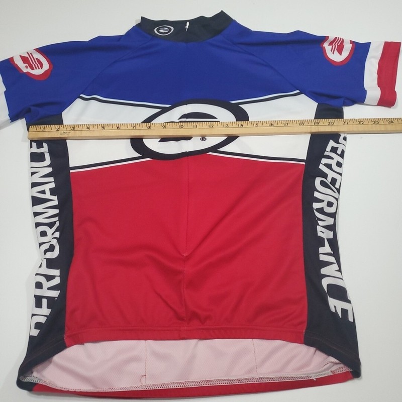 Red White And Blue Performance 3/4 Zip Cycling Bike Jersey Shirt Top Size Large gallery