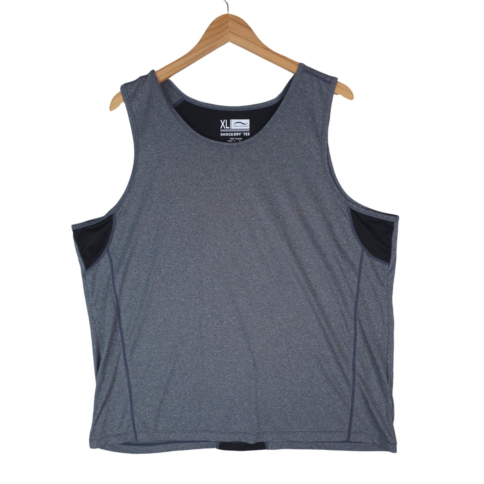 Sport Essentials ShockDry Tee Tank Top Men XL Gray Athletic Mesh Back Sleeveless gallery