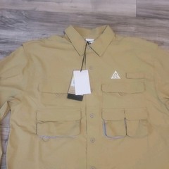 Nike ACG Orb Weaver Dri-Fit ADV UV Button-Up Shirt Beige Mens Sm HJ2465-297 NEW
