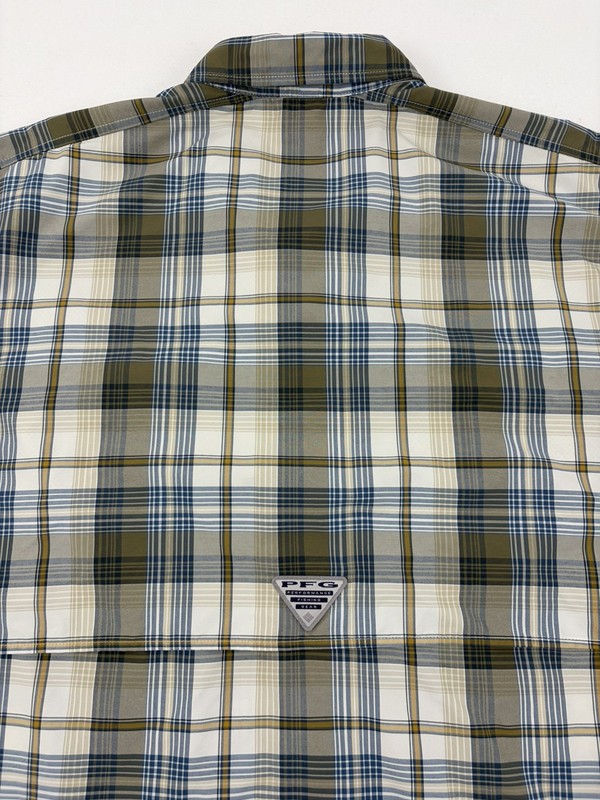 Columbia PFG Super Bahama Shirt Mens XL Green Plaid Short Sleeve Fishing Vented gallery
