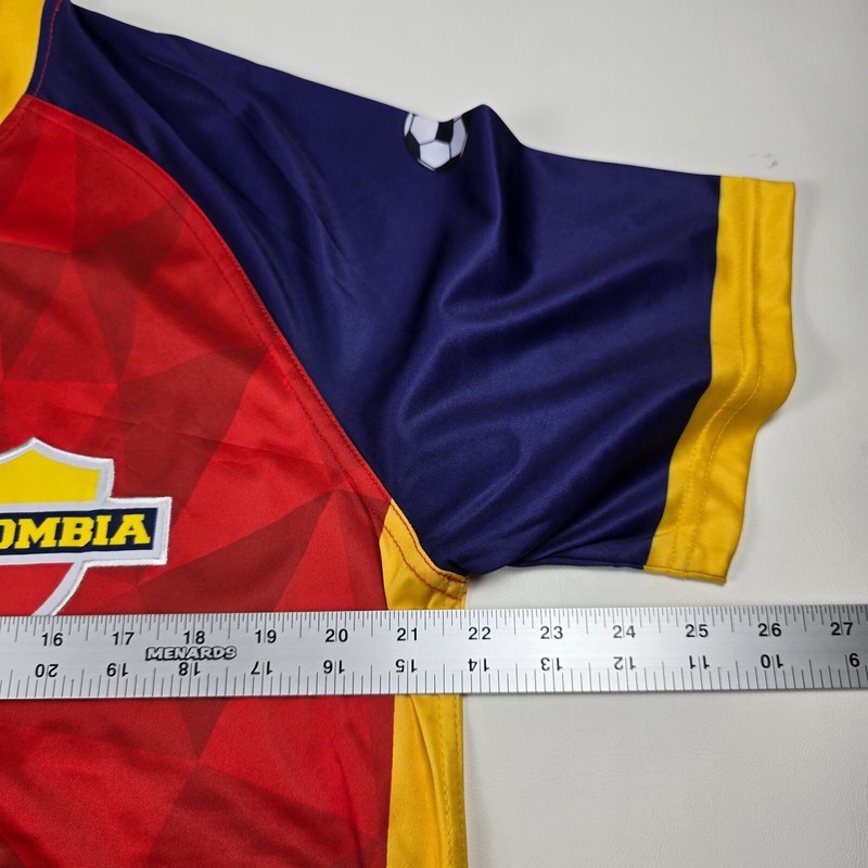 Juego Del Mundo Mens Colombia Soccer Jersey Large Red Yellow Blue Athletic NEW gallery