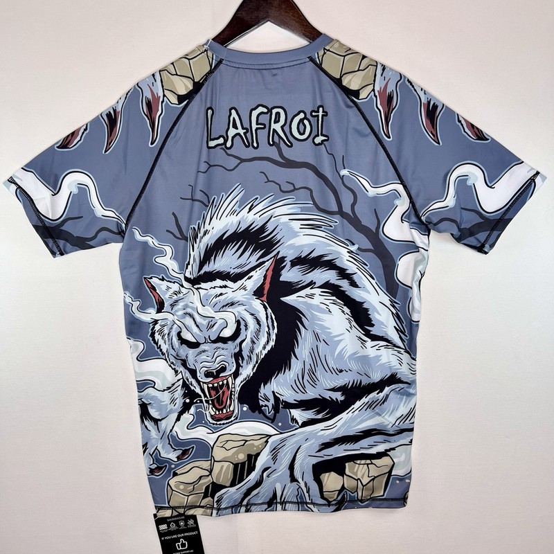 LAFROI Mens Burst Short Sleeve Wolf Graphic Base Layer Performance Shirt Sz XXL gallery