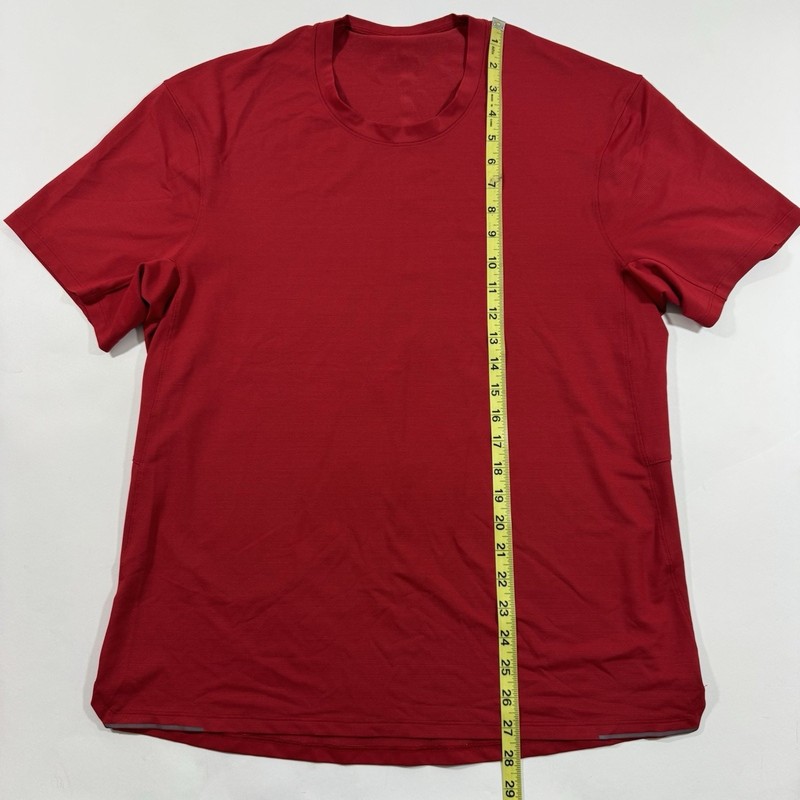 Lululemon Mens Silverescent Performance Tee Shirt Red Approx Size M/L No Tags gallery