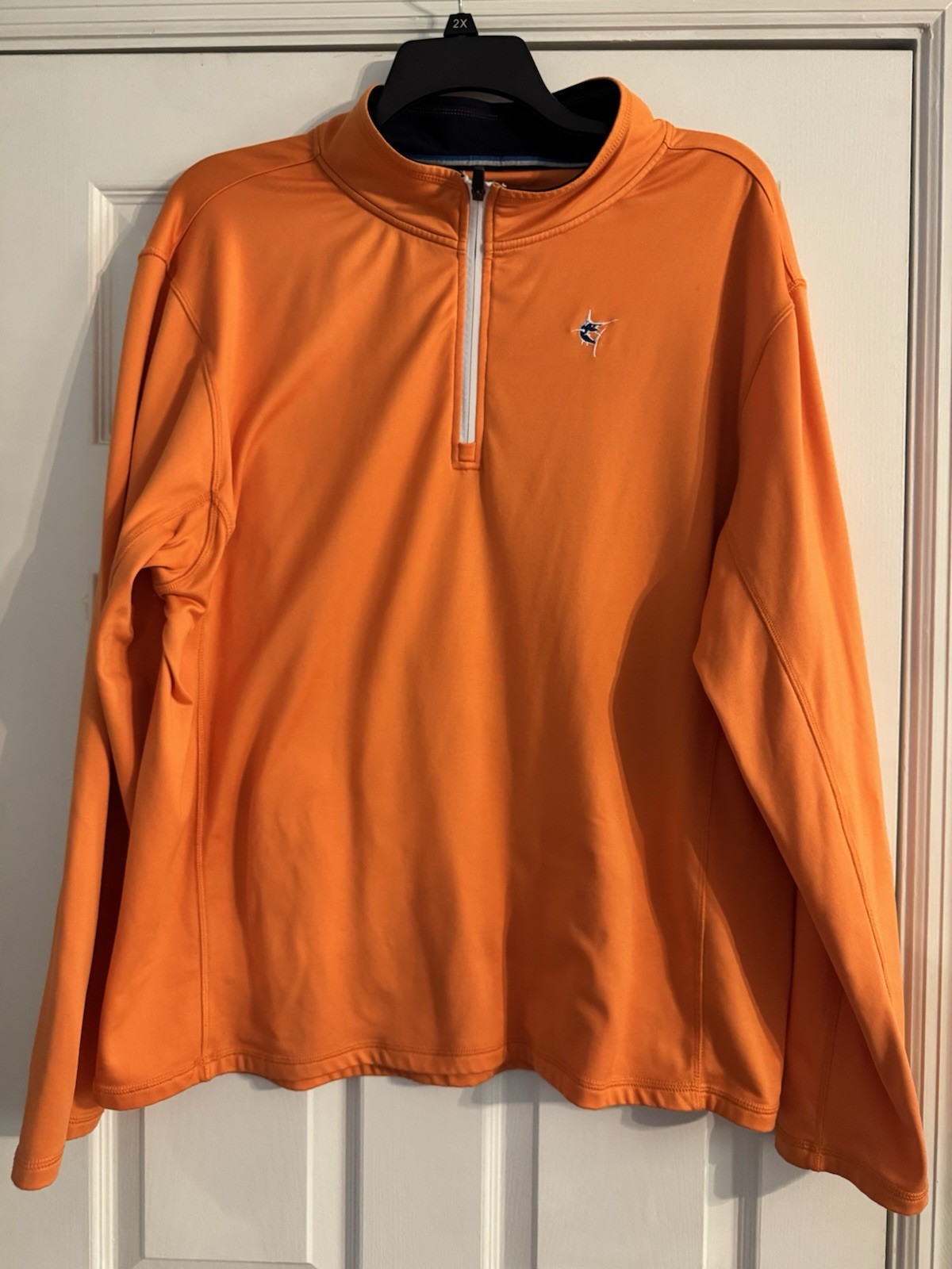 White Water Life Men's Size 2XL Performance Quarter Zip Pullover Orange gallery