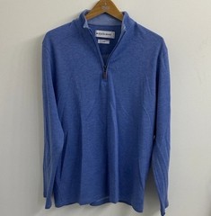 Mizzen+Main 1/4 Zip Mock Neck Pullover Blue Men’s Large Long Sleeve Activewear