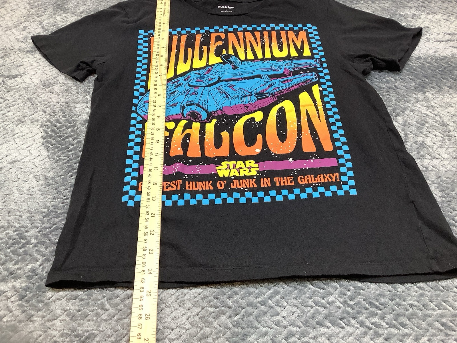 Star Wars Millennium Falcon Shirt Size M Black Old Navy Colorful Print gallery