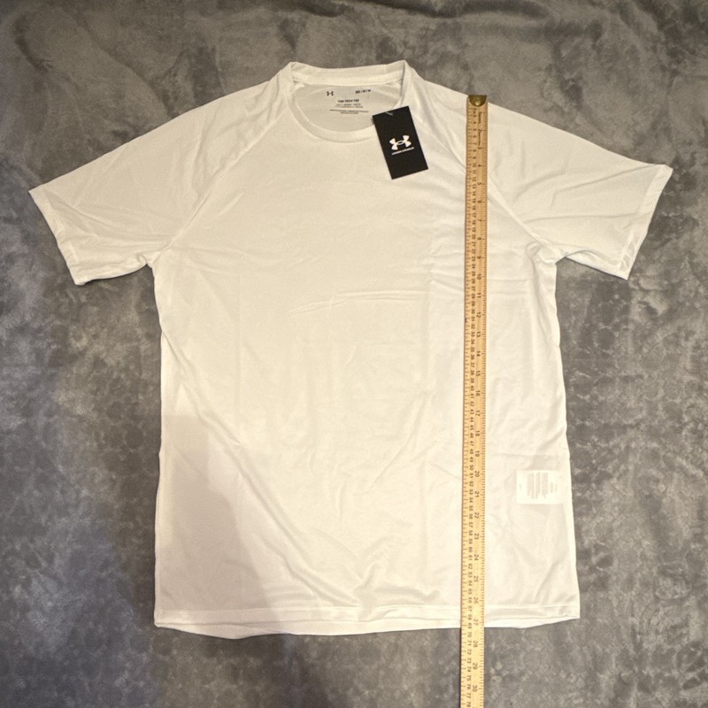 Under Armour UA Tech Men’s White Solid Crew Neck Short Sleeve Gym Tee M gallery