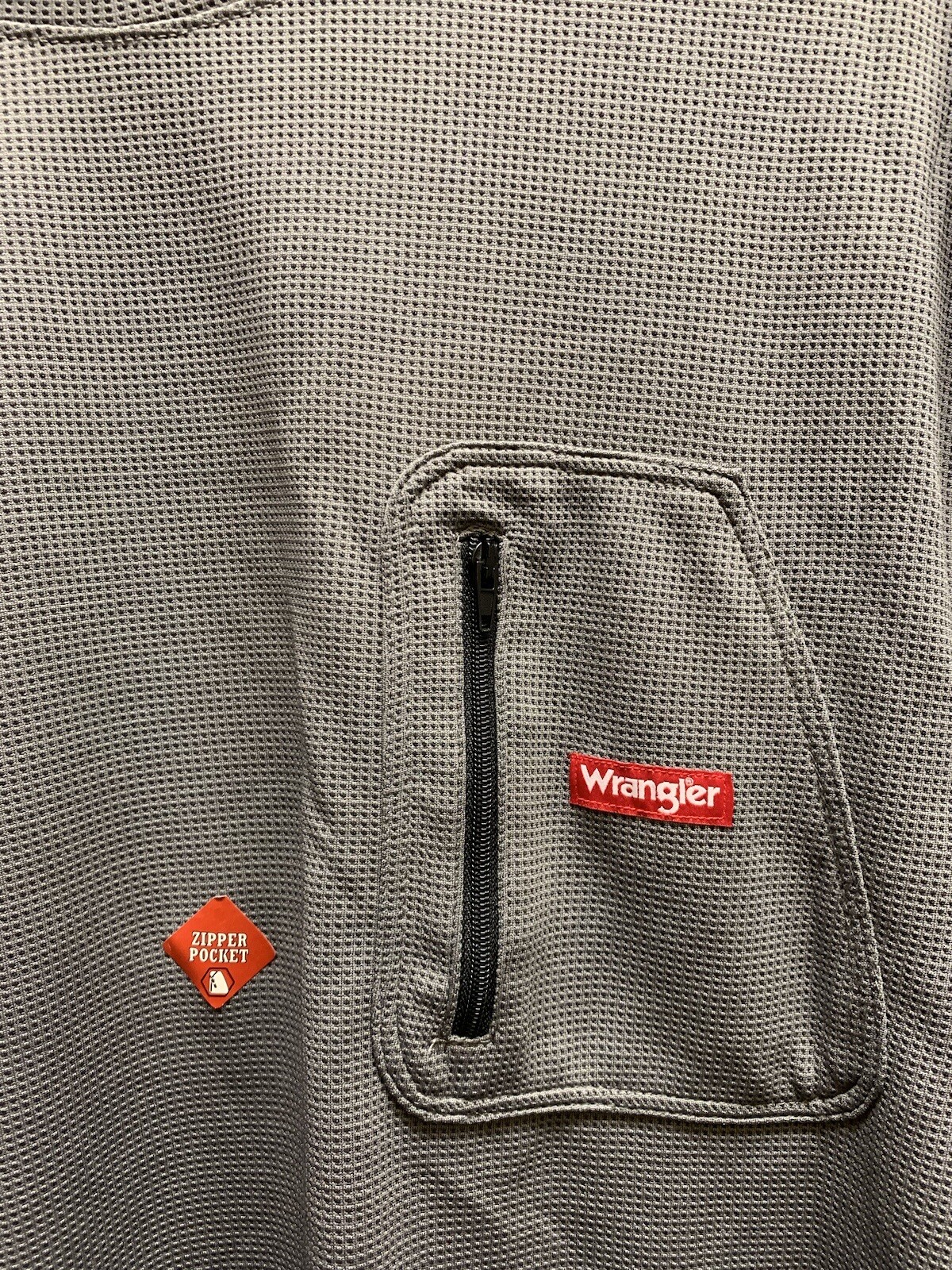 NEW Wrangler Workwear Performance Base Layer GRAY Men’s Long Sleeve Shirt SZ L gallery
