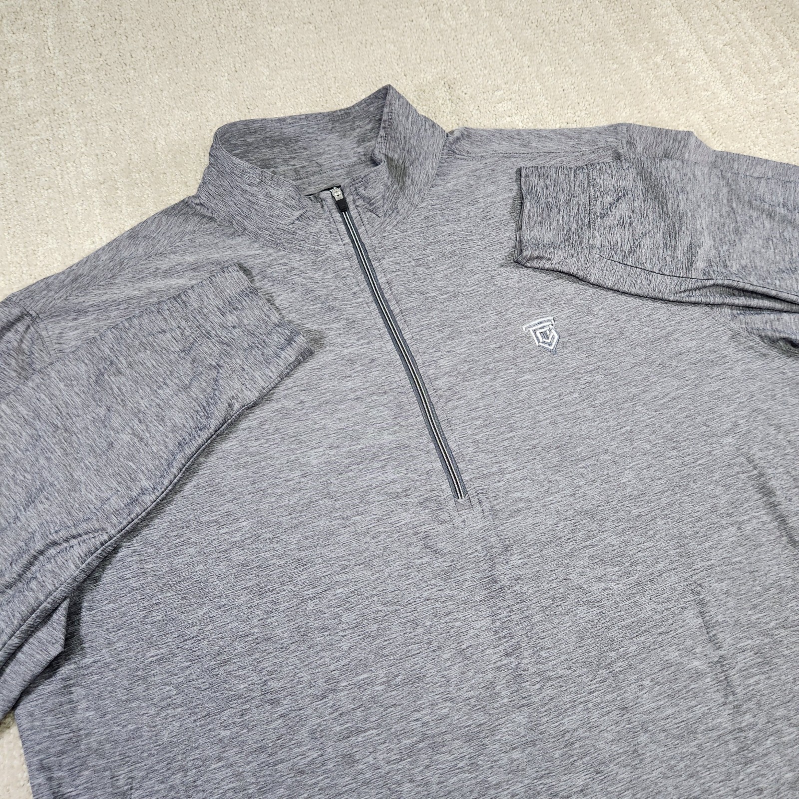 Straight Down Pullover Men Large Gray Performance 1/4 Zip Golf Lightweight gallery