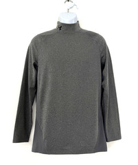 Under Armour Mens Medium Gray ColdGear Fitted Long Sleeve Shirt Stretch Pullover