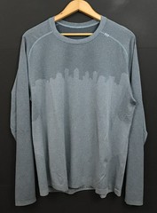 Lululemon Men’s Metal Vent Tech Long-Sleeve Shirt Blue/Gray City Skyline XXL