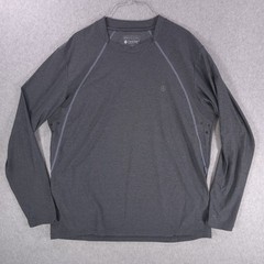 Coolibar UPF 50+ Aqua Suntect Gray Long Sleeve Vent Crew Neck Shirt Mens Large