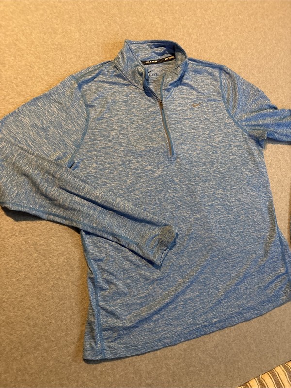 NIKE DRI FIT Running Pullover Quarter Zip Blue Very Good Cond. Womens XL gallery