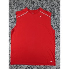 Nike Team Dri-FIT Sleeveless Training Shirt Mens Large Red Crew Neck Athletic