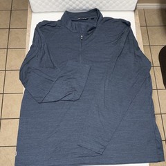 TravisMathew Golf ⛳️ Men’s Blue 1/4 Zip Mock Neck Long Sleeve Polyester Top 3XL