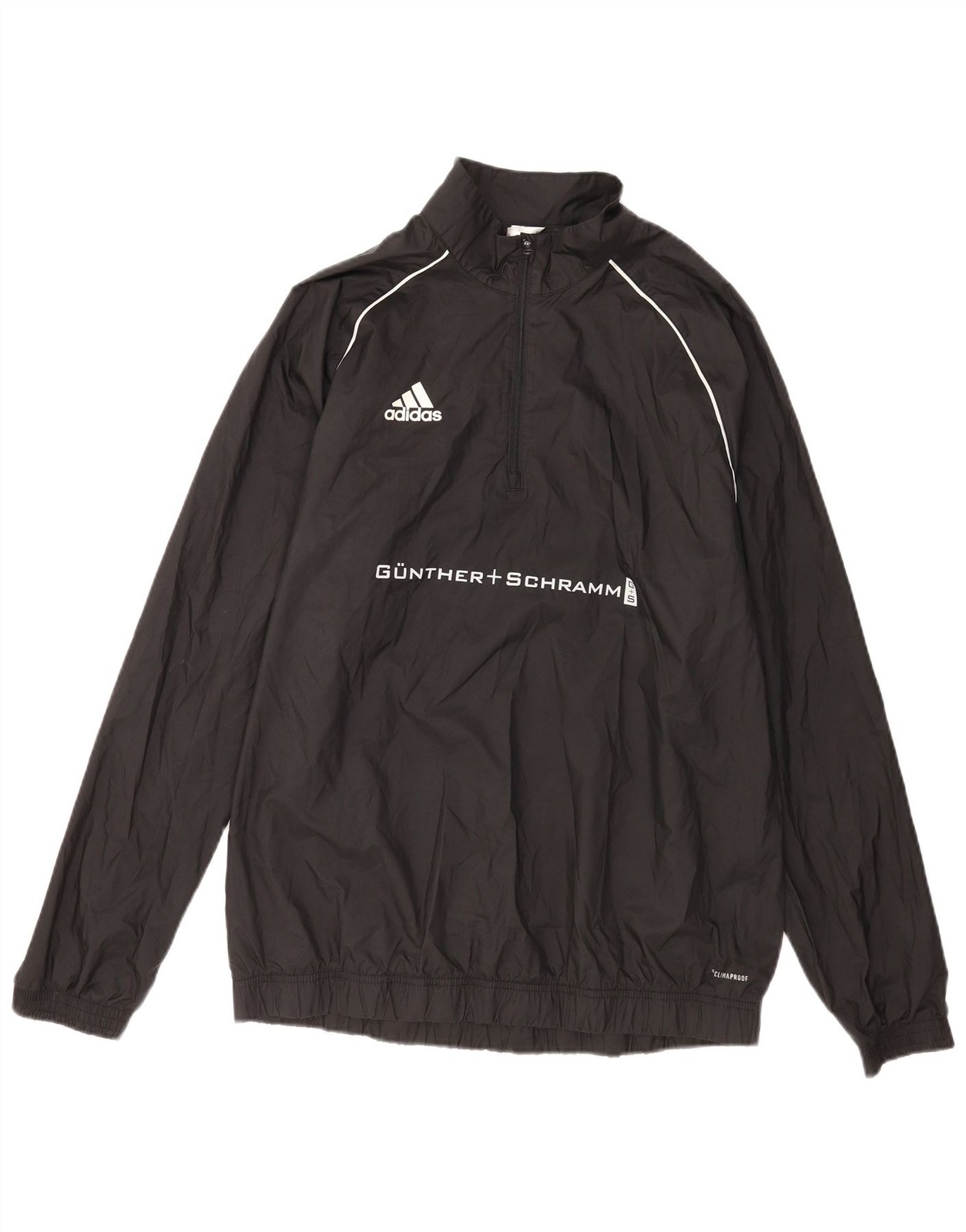 Adidas Mens Clima Proof Graphic Zip Neck Pullover Tracksuit Top Large Black CE06 gallery