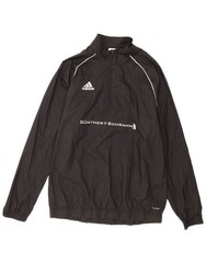 Adidas Mens Clima Proof Graphic Zip Neck Pullover Tracksuit Top Large Black CE06