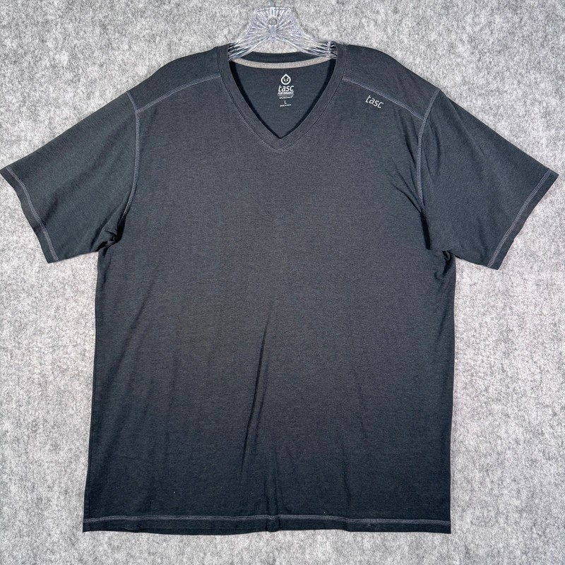 Tasc T Shirt Mens Large Blue Black Performance Bamboo Crew V Neck Bundle Of 2 gallery