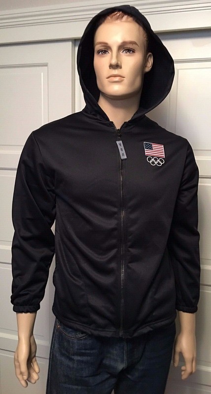 U.S.A Olympic Committee Full Zip Light Jacket Hooded Medium W/ Pockets gallery