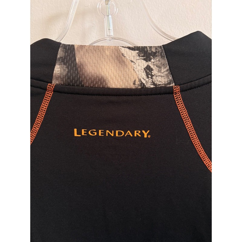 Legendary Whitetails 1/4 Zip Performance Mens Black Camo Hunting Base Layer XL gallery