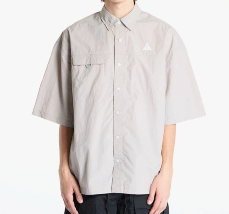 Nike ACG Orb Weaver Short Sleeve Shirt Mens Size L-Tall Grey UV Repel HJ2883-009 gallery