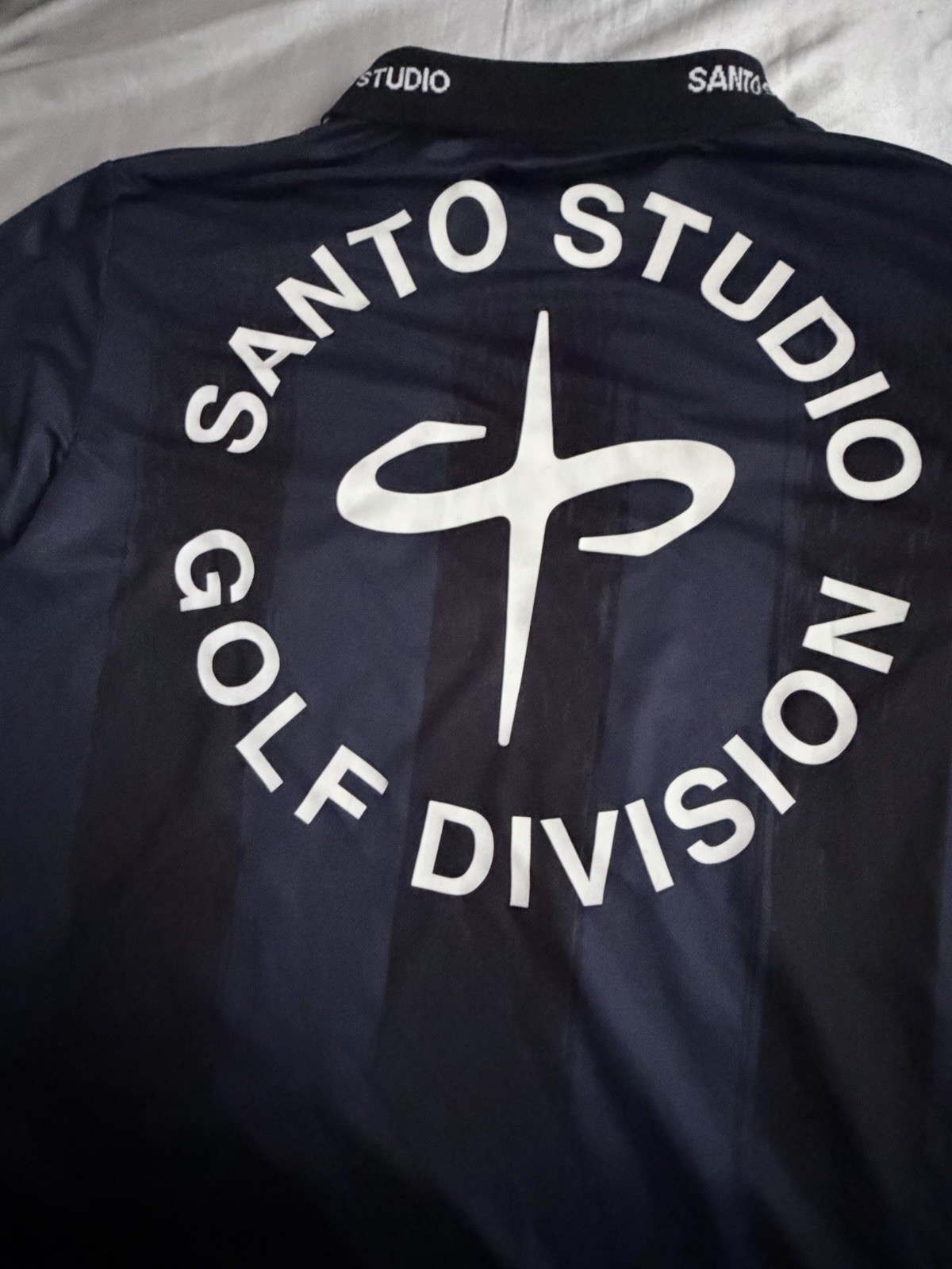 SANTO STUDIO Golf Division Men's L Black Long Sleeve Polo Pullover Lightweight gallery