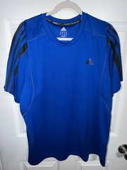 Adidas Blue and Black stripe Climalite XL Men’s Short Sleeve Shirt (2)