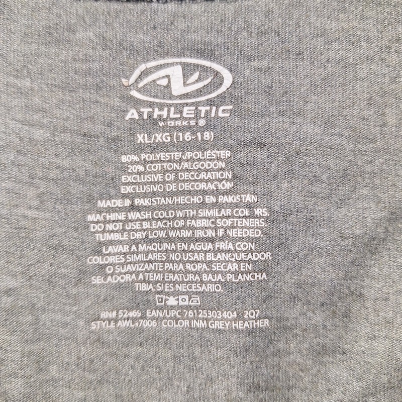 Colorblock Raglan Jersey Heather Gray Black Athletic Works XL (16-18) Baseball gallery
