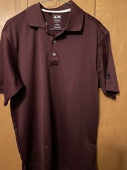 ADIDAS CLIMALITE SOLID GOLF POLO SHIRT MEN SMALL DARK MAROON RED EUC POLYESTER