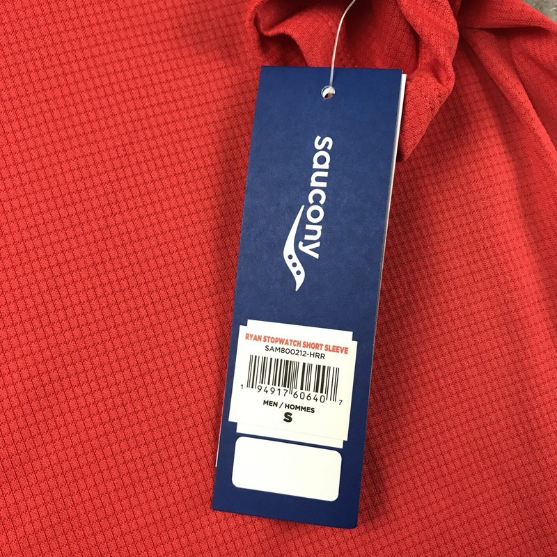 Saucony Shirt Mens Small Red Short Sleeves Spacecraft 01 Lightweight Tee NWT gallery