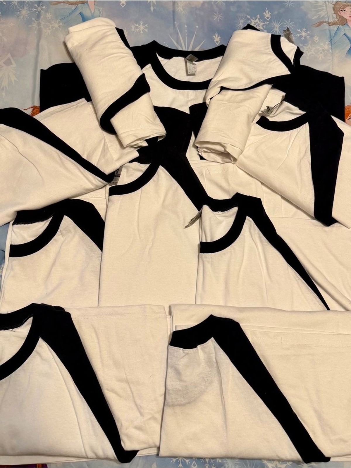 Gildan White and Black Raglan Baseball Style Shirts Bundle of 10 gallery