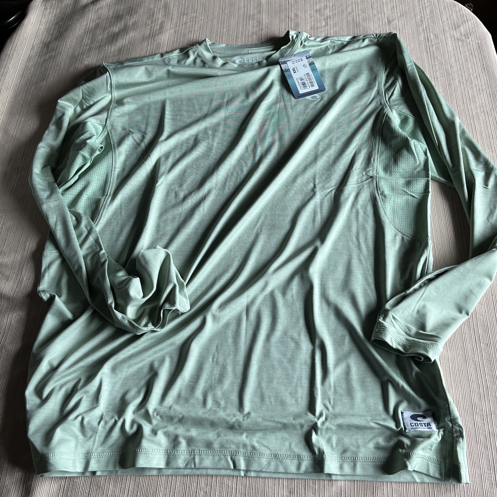 Costa Men’s 2XL Long Sleeve Performance Shirt Heather Sage NWT $45 gallery