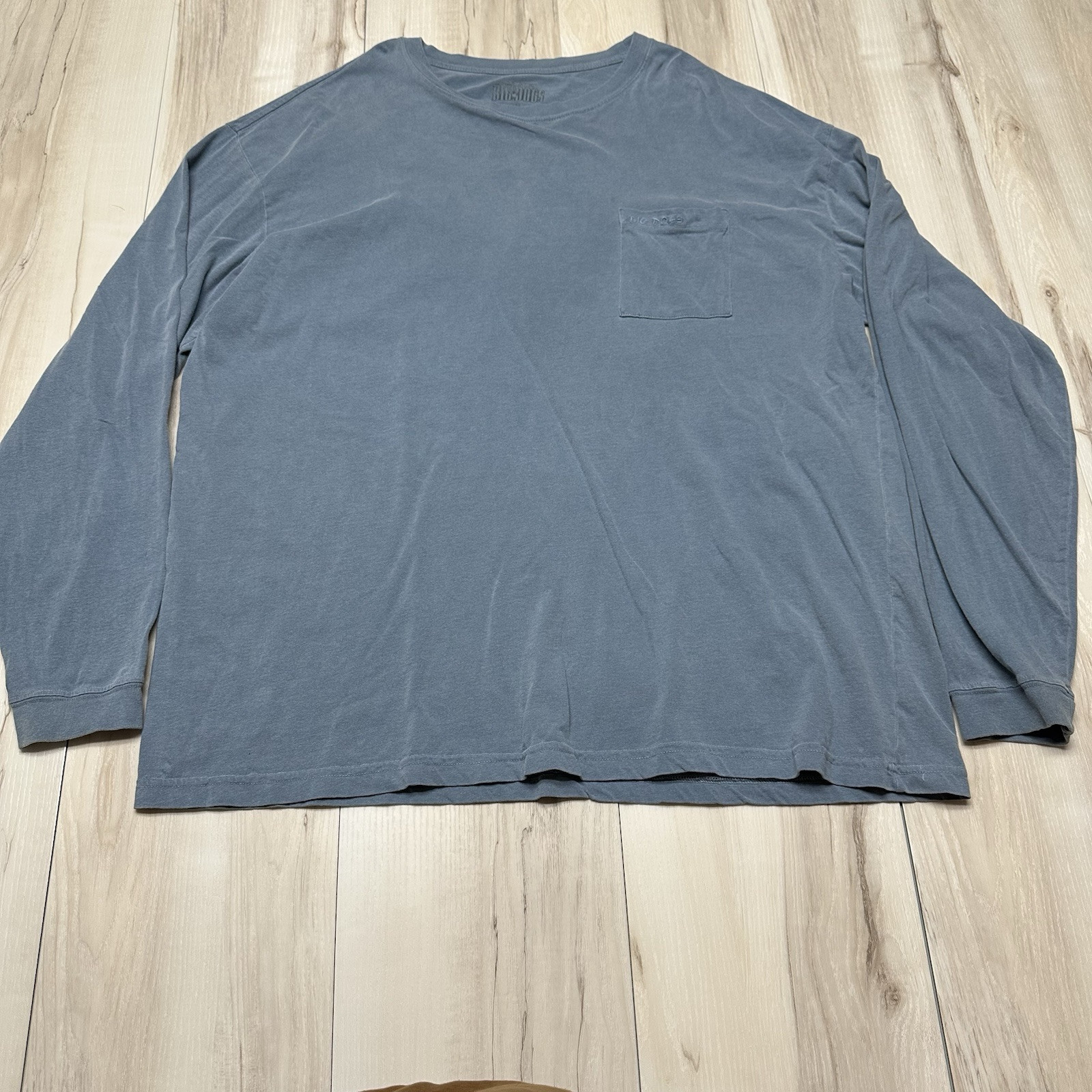Big Dogs Long Sleeve Shirt Mens 2XL Blue Crew Neck Pullover Chest Pocket gallery