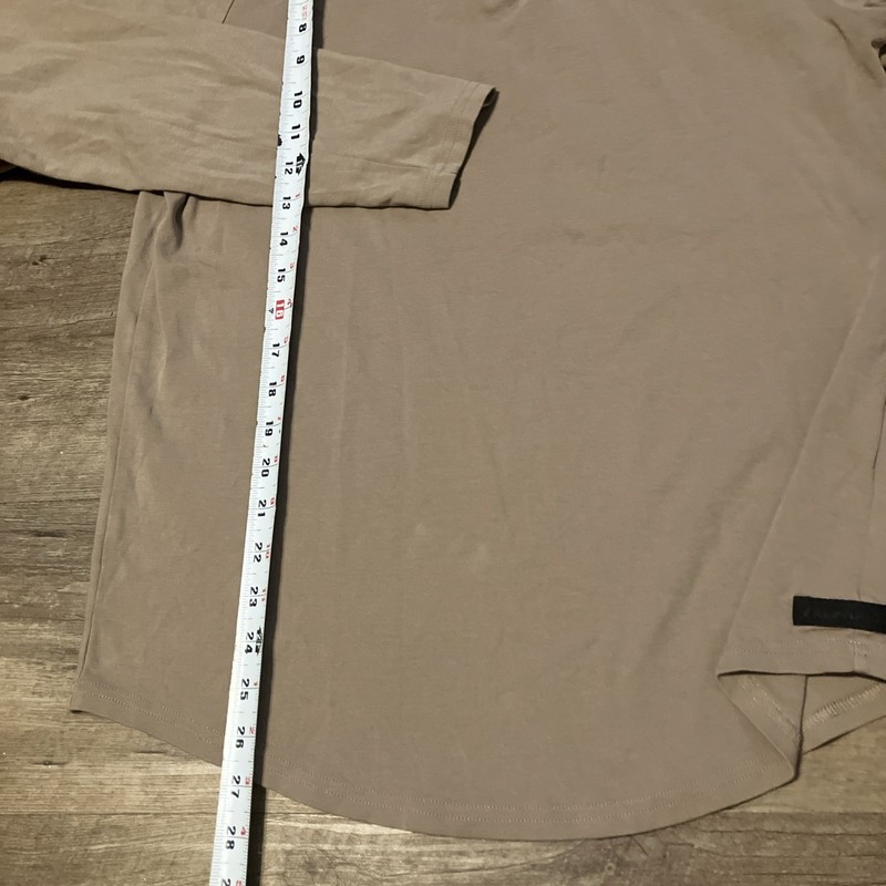 Alphalete Men's Medium Henley Long Sleeve Shirt Tan See Measurements gallery