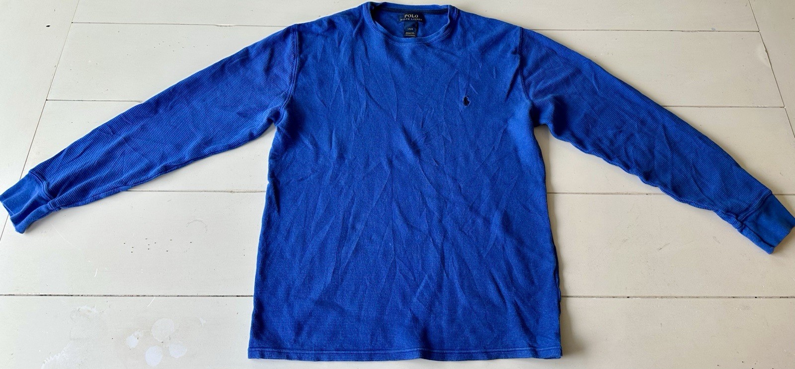 Polo Ralph Lauren Waffle Knit Thermal Shirt Mens Large Navy Blue Long Sleeve gallery