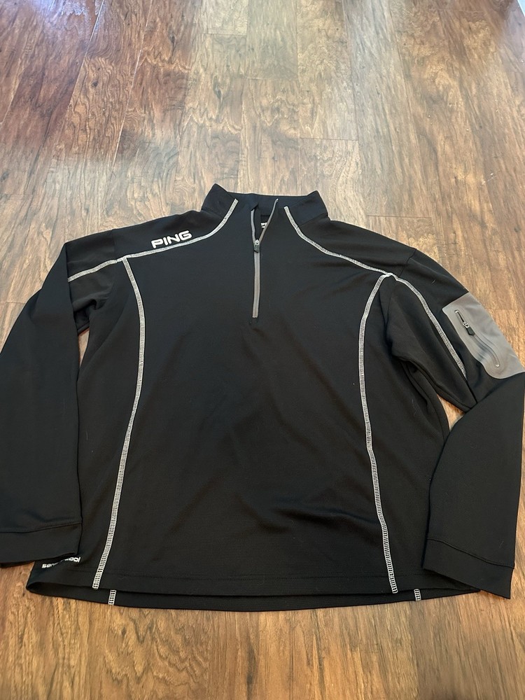 PING Ranger Sensorcool Mens Large Black Quarter Zip Pullover Golf Top