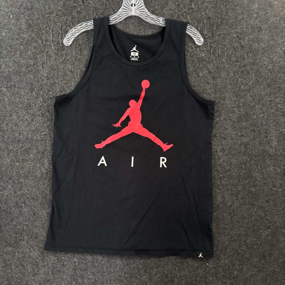 Jordan Poolside Tank Top Men's Medium Black Red Graphic Shirt Nike Air