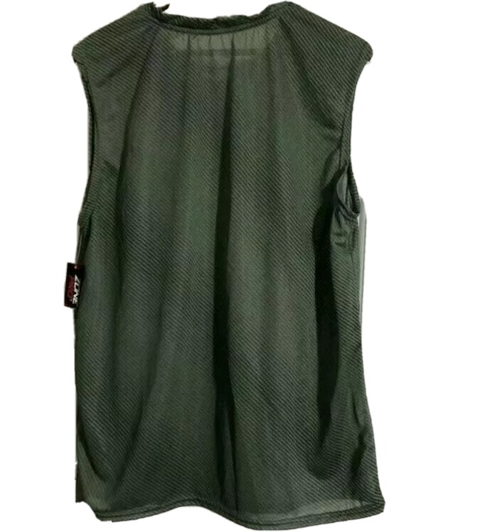 Zone Pro Green Stripe Sheer Muscle Tank Top Shirt L #MS2 gallery