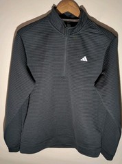 Adidas Men’s Textured Black 1/4 Zip Pullover M Athleisure Active Golf Outdoors