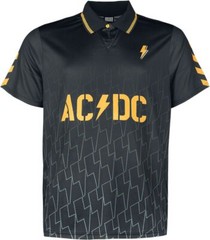 Amplified Men’s Power Up FC AC/DC Jersey Hard Rock Band Black Yellow Soccer Tee