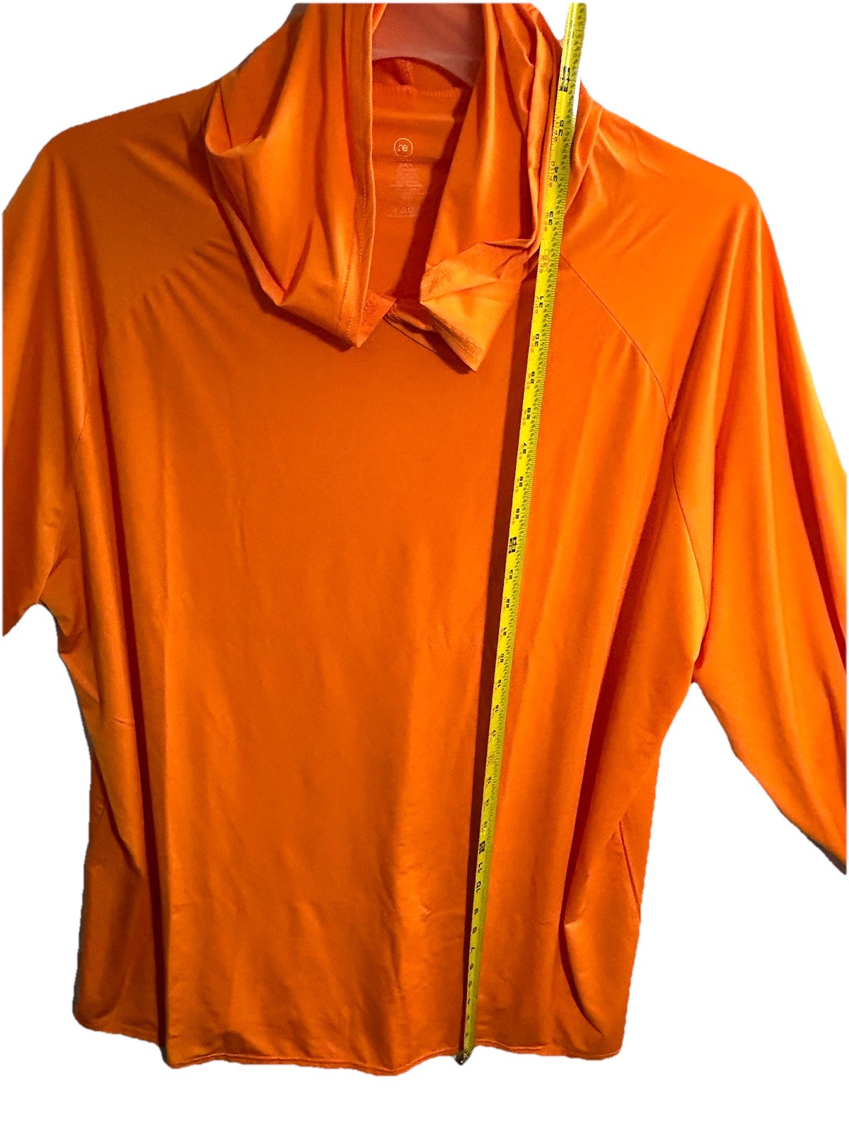 Men’s Real Essentials Black Hooded Exercise Shirt In Orange Size 3XT New (L) gallery